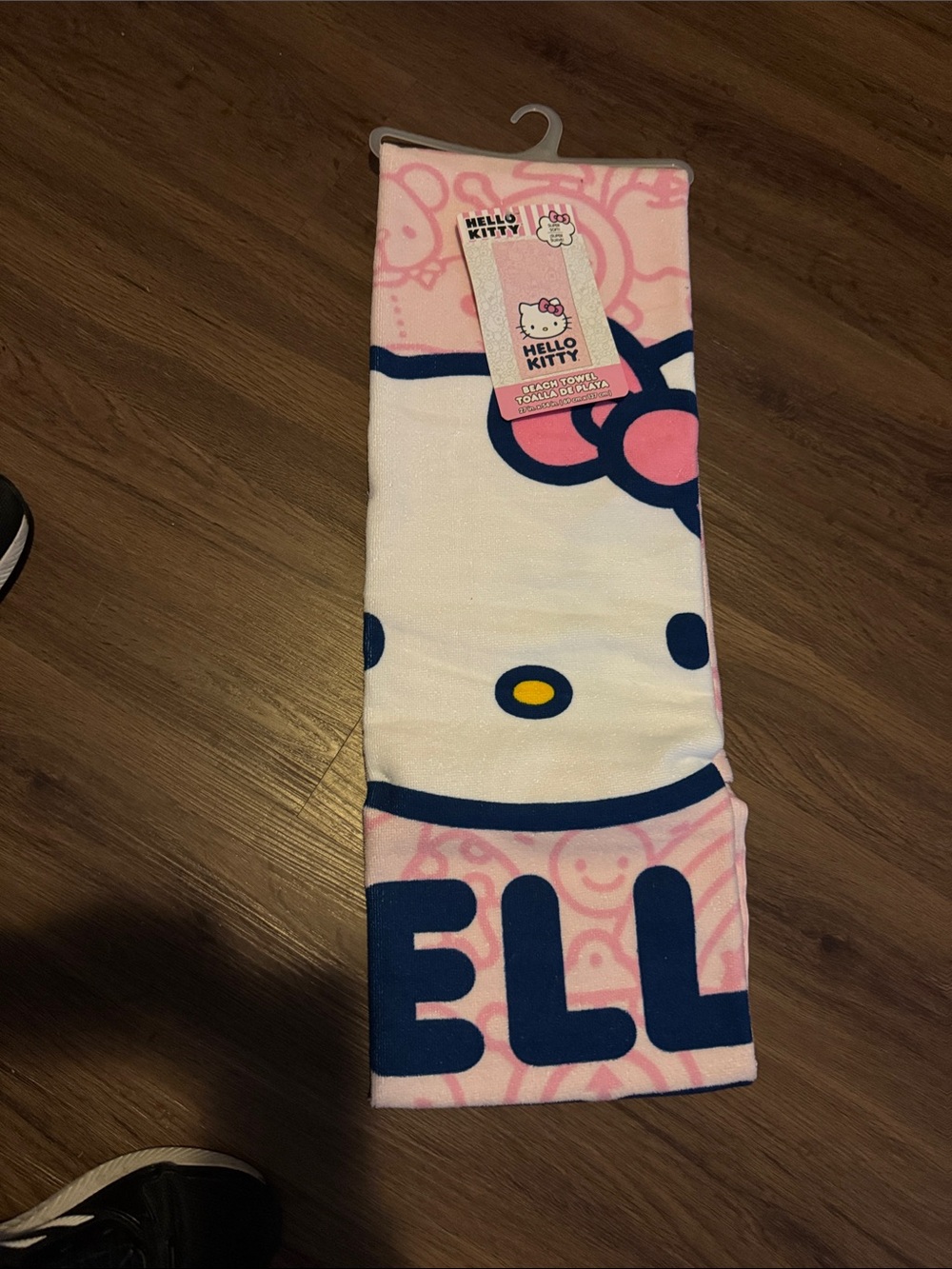 Hello Kitty Pink White Navy Graphic Face Towel